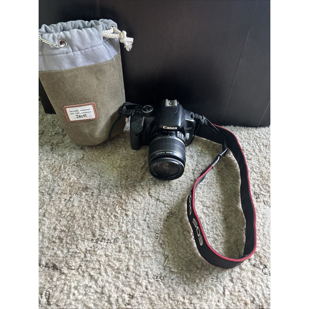 Canon EOS Rebel XSi DSLR Camera OS Black Fair 12.2MP 18-55mm Lens No Battery